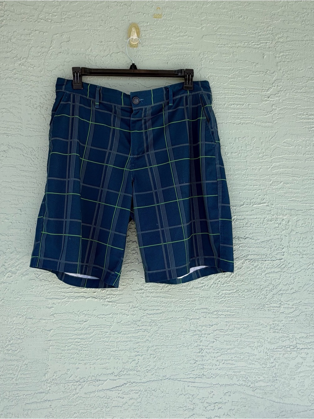 Op Ocean Pacific Opflex Shorts Mens Plaid 4-Way Stretch Outdoor Golf Sz 36